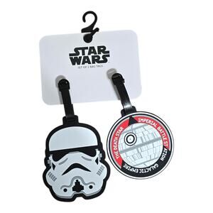 FUL Star Wars Stormtrooper Death Star 2PC Luggage Tag Set Suitcase ID Travel New